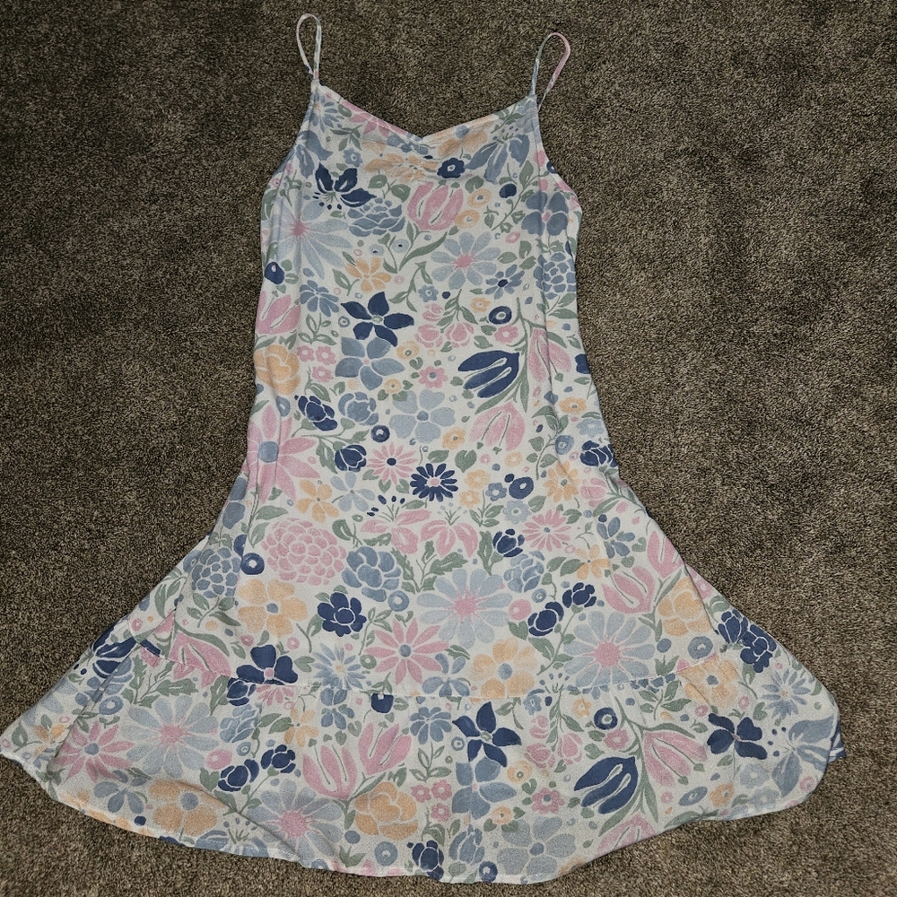 Abercrombie Kids Floral maxi Dress Pink Blue sleeveless girls size 15/16